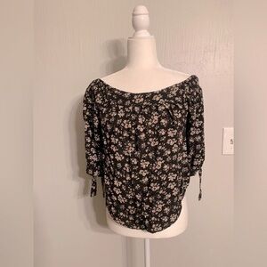 Papermoon Cream 3/4 Sleeve Tie Front Blouse